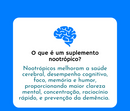 Suplemento Estimulante Cerebral Nootrópico para Foco, Concentração e Memória 60 Cápsulas