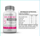 Colágeno Hidrolisado com Vitamina C + Zinco e Selênio - 60 Cápsulas Fórmula Concentrada