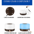 Difusor Madeira Ultrassonico 500ml Umidificador Ar Aromatizador De Aromas Com Led Oleo Essencial