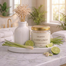 3 peças trio Vela Aromática Pote de Vidro - Bandeja Oval + Vaso + Vela Aromática 100g pote de vidro