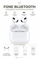 Fone Bluetooth Compatível com iPhone e Android
