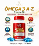 KIT 1 Ômega 3 A-Z - 20 Vitaminas e Minerais + EPA DHA + 1 Colágeno Tipo 2 + CGM