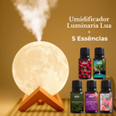 Umidificador e Aromatizador Lua 3D de 900ml + 5 Essencias